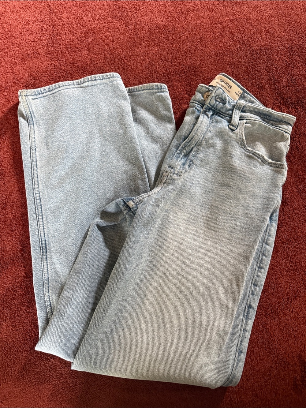 Hollister Light Wash Blue Straight Leg Jeans